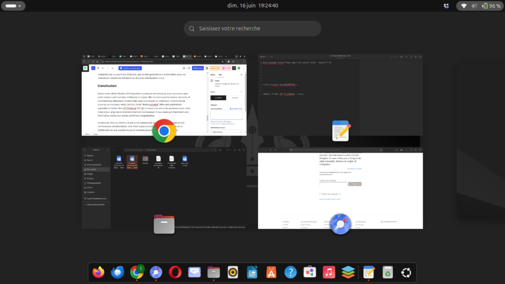 J’ai eu l'opportunité d'installer et d'essayer Ubuntu 24.04 "Noble Numbat" sur mon HP EliteBook 840 G1. Avec ses nombreuses améliorations, sa fluidité et sa gestion optimisée des ressources, cette nouvelle version d'Ubuntu promet une expérience utilisateur exceptionnelle. Dans cet article, je partage mes impressions sur les performances, les nouvelles fonctionnalités et la compatibilité matérielle de cette distribution Linux incontournable.
