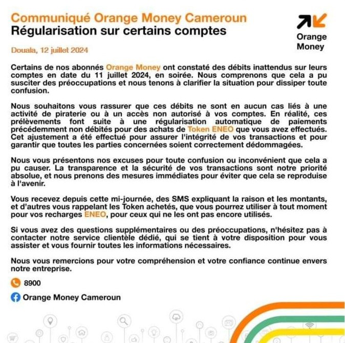 Mystérieux Débits sur les Comptes Orange Money : Orange Cameroun S'explique Mais Laisse des Questions en Suspens