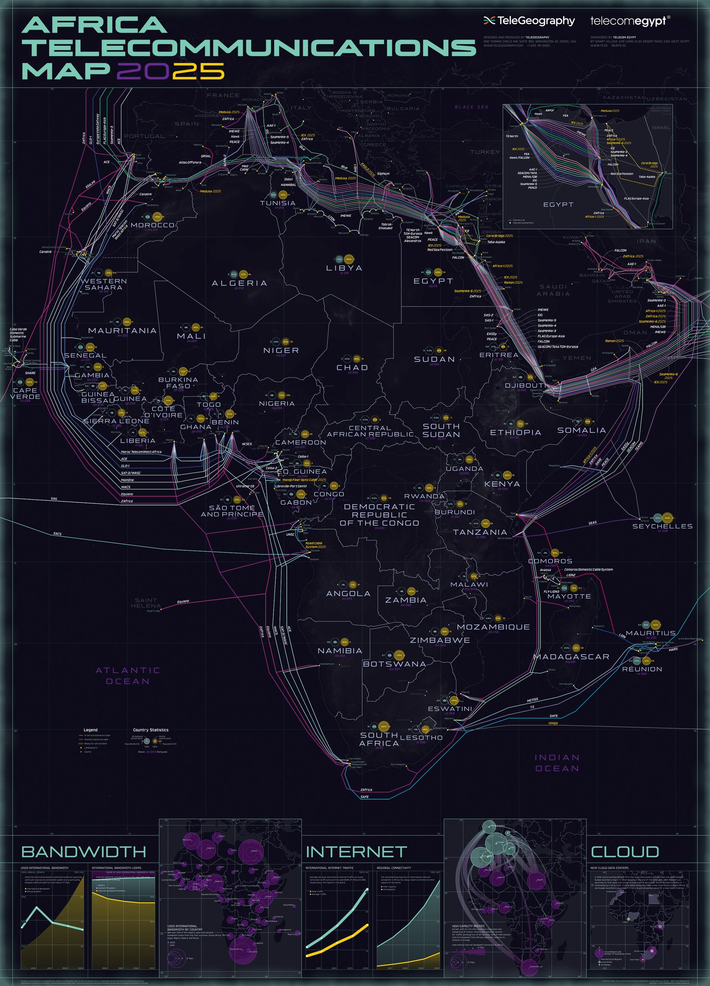 Carte Afrique centrale : couverture réseau mobile 2015-2025