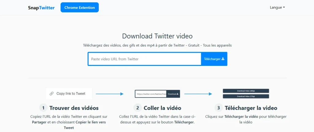 SnapTwitter : l’outil ultime pour télécharger vos vidéos préférées sur X (Twitter) 62 Découvrez SnapTwitter.com, le site gratuit et sans inscription pour télécharger rapidement vos vidéos préférées sur X (Twitter). Simple, sécurisé et compatible Android.