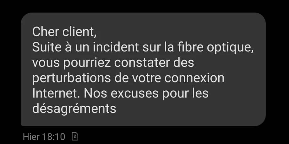MTN Cameroun : quand la fibre craque, c’est toute une nation qui trinque 62 Message MTN Cameroun