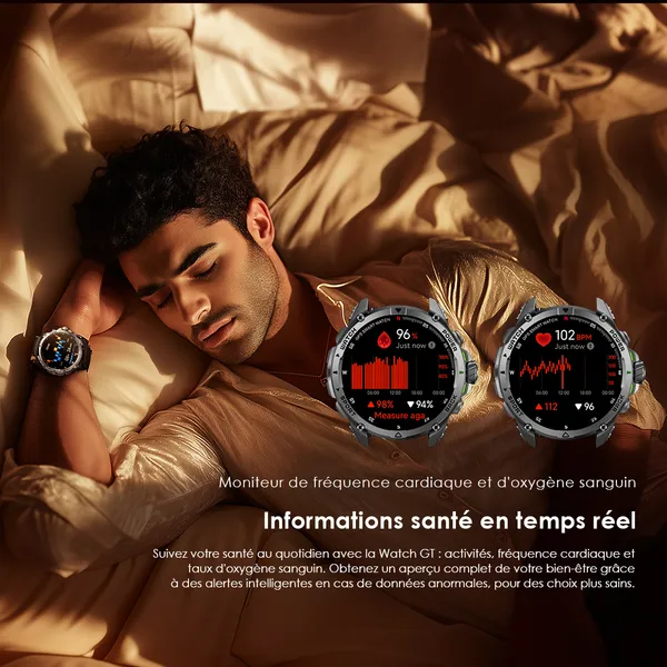 oraimo watch gt montre connectee gps amoled 3atm 143 avec deux bracelets interchangeables 10