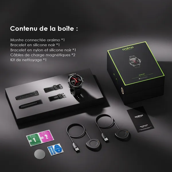 oraimo watch gt montre connectee gps amoled 3atm 143 avec deux bracelets interchangeables 13