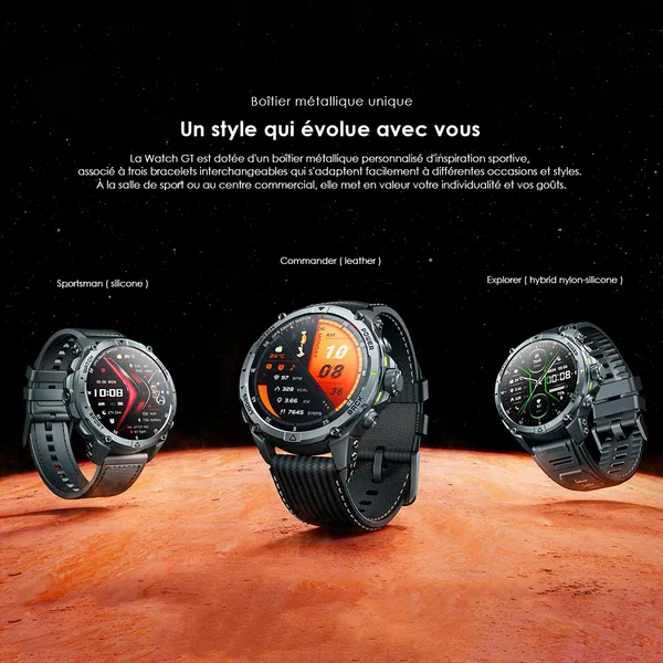 oraimo watch gt montre connectee gps amoled 3atm 143 avec deux bracelets interchangeables 2