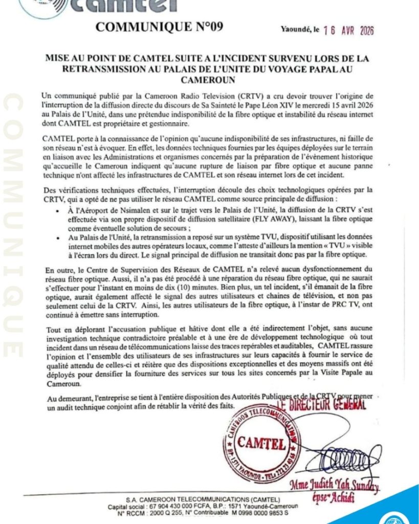 Communique Camtel