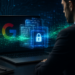 Google face à une menace interne : un ingénieur accusé d'avoir monétisé des données confidentielles 67 Illustration d'un ordinateur affichant des données confidentielles liées à Google avec des éléments de cybersécurité et un professionnel observant l'écran.