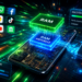 Illustration 3D d’un smartphone Android montrant le fonctionnement de la RAM virtuelle et de la gestion mémoire avancée pour améliorer le multitâche et la fluidité des applications.