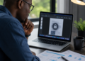 Utilisateur africain travaillant sur un MacBook affichant un document Office en mode lecture seule, illustrant le passage d'Office 2019 pour Mac en mode limité après l'expiration d'un certificat de licence.