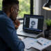 Utilisateur africain travaillant sur un MacBook affichant un document Office en mode lecture seule, illustrant le passage d'Office 2019 pour Mac en mode limité après l'expiration d'un certificat de licence.