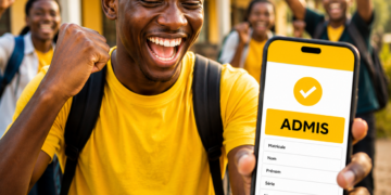 Un jeune Camerounais célèbre son admission après avoir consulté les résultats des examens officiels sur le portail ONE de MTN Cameroun depuis son smartphone.