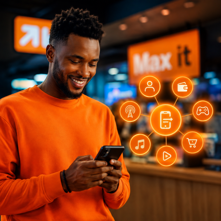 Orange Money Afrique ferme : Max it devient la nouvelle porte d’entrée d’Orange Money au Cameroun 61 Un utilisateur africain consulte Max it sur son smartphone, l’application qui centralise les services Orange au Cameroun