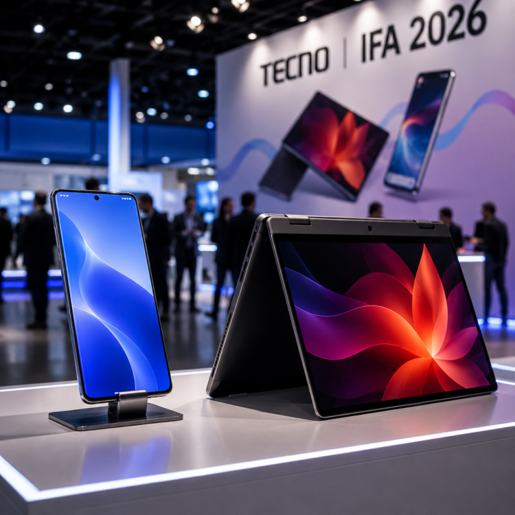 TECNO présente à l’IFA 2026 un smartphone concept sans bordures et un PC convertible MEGABOOK T15 360 Pro